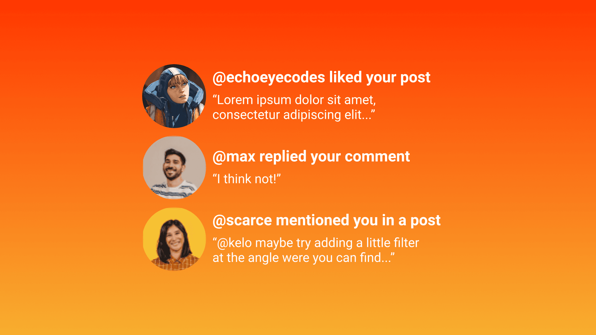 Database table structure for different notification events